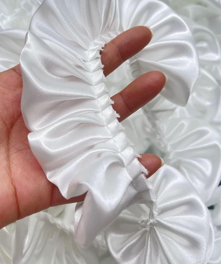 5cm / 8cm Satin Pleated Ruffle Trim for Sewing – Sold by the Meter