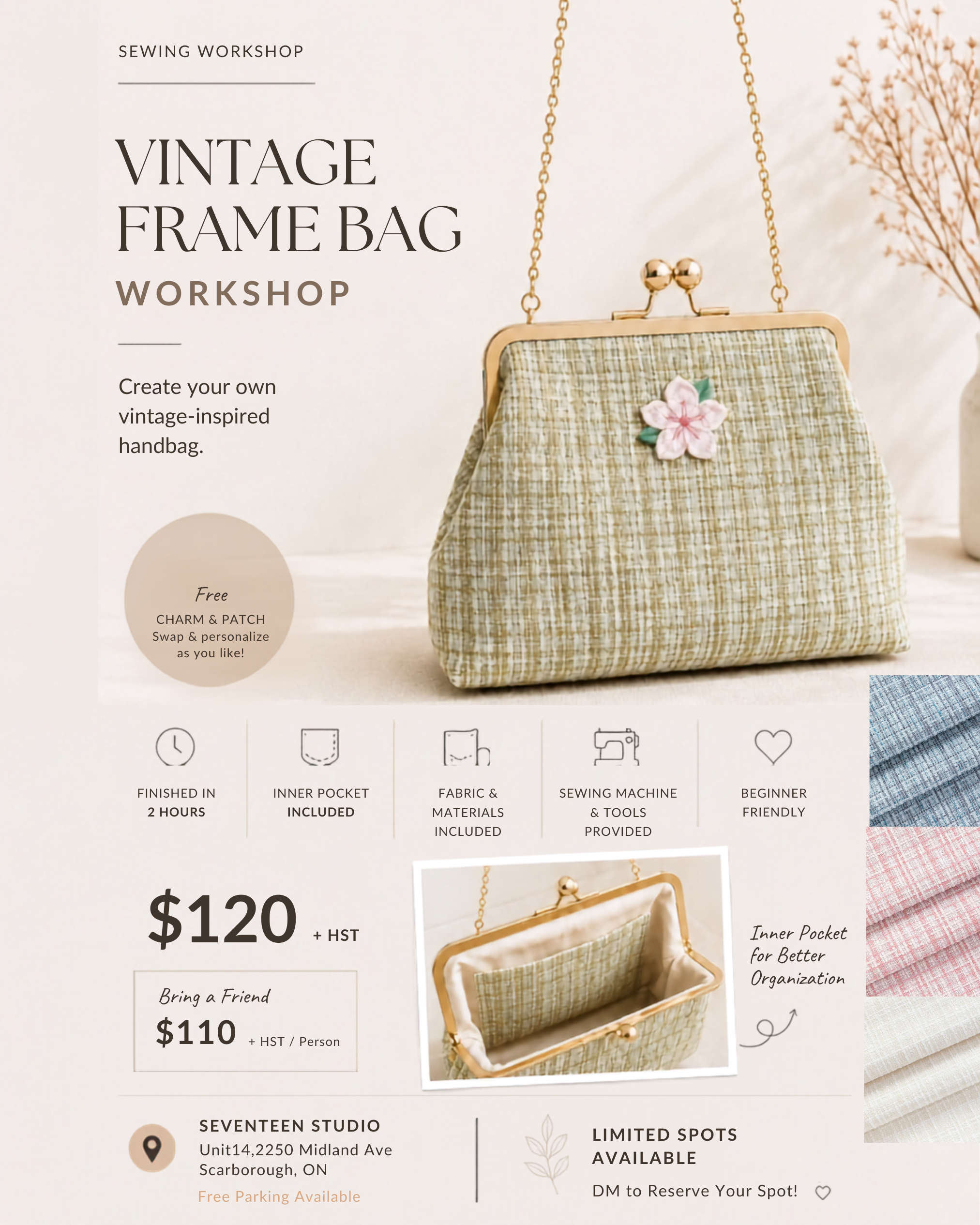 Vintage Frame Bag Workshop Reservation fee