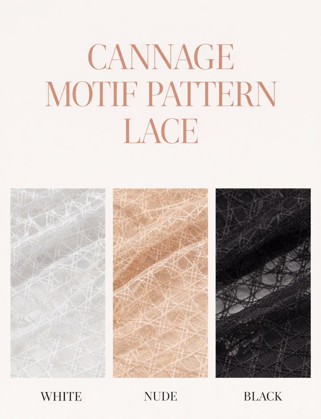 Cannage Motif Lace Fabric – 3 Colors Available, Sold by the Yard