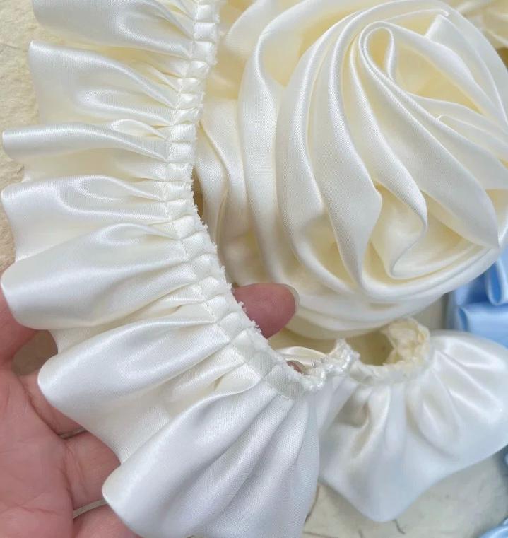5cm / 8cm Satin Pleated Ruffle Trim for Sewing – Sold by the Meter