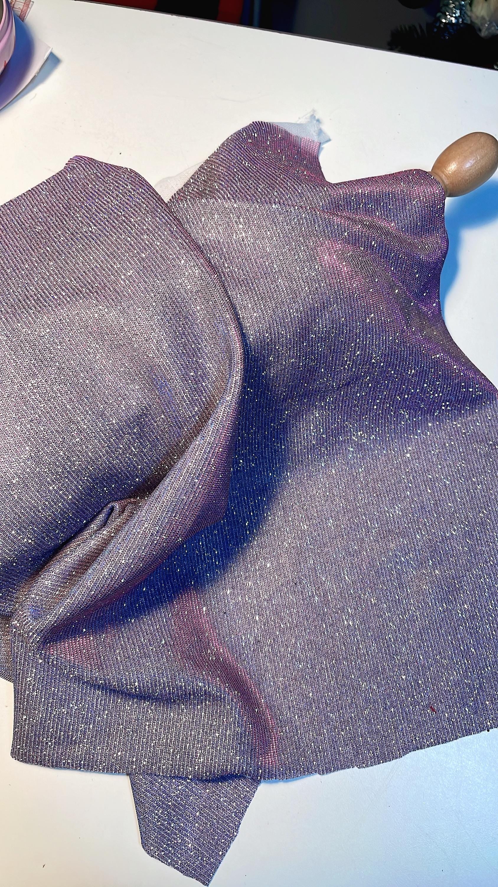 Futuristic Reflective Galaxy Hologram Stretch Knit Fabric, by the Yard