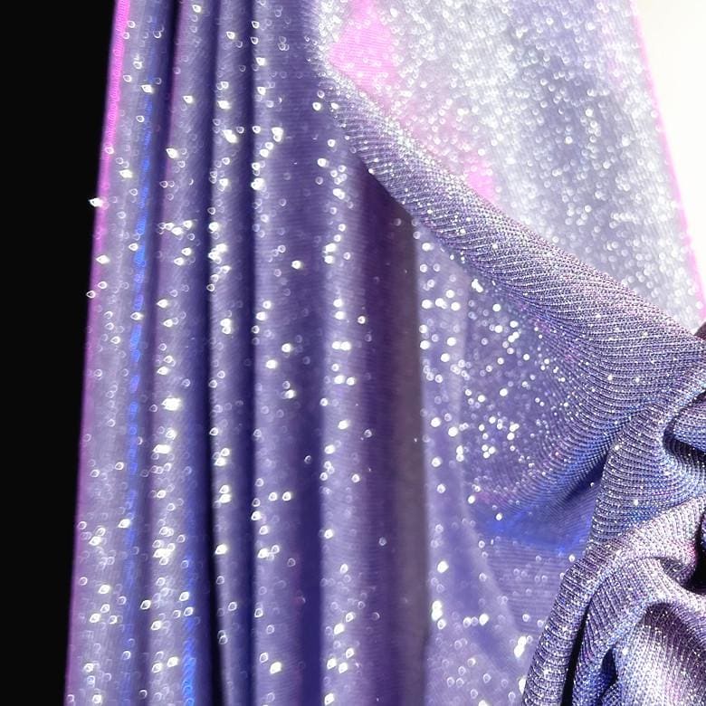 Futuristic Reflective Galaxy Hologram Stretch Knit Fabric, by the Yard