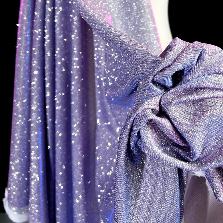 Futuristic Reflective Galaxy Hologram Stretch Knit Fabric, by the Yard