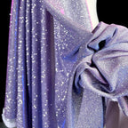 Futuristic Reflective Galaxy Hologram Stretch Knit Fabric, by the Yard