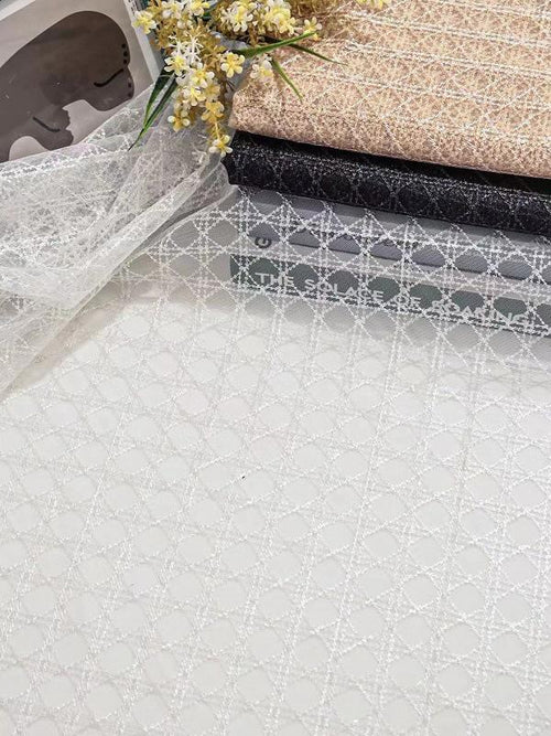 Cannage Motif Lace Fabric – 3 Colors Available, Sold by the Yard