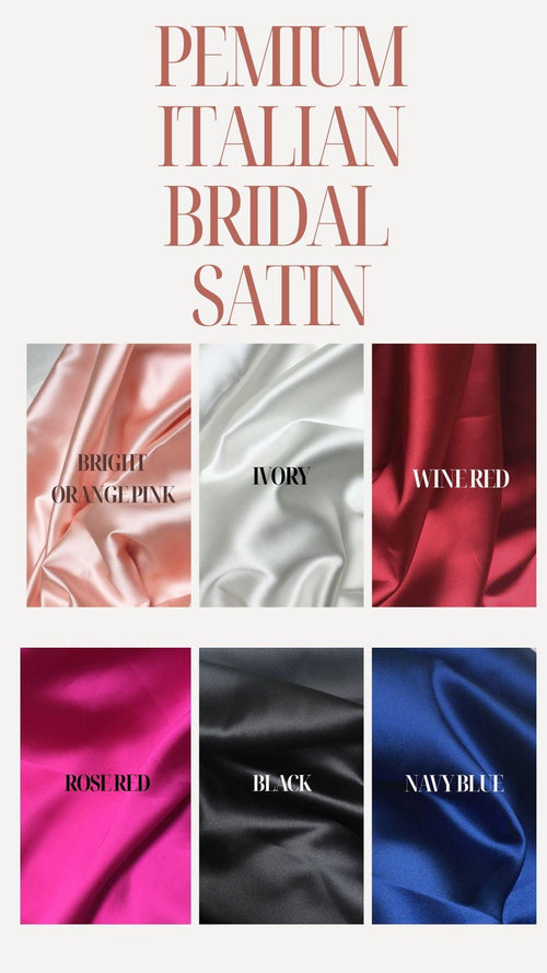 Italian Bridal Satin Fabric, Soft Lustrous Satin,26 colors, By The Yard
